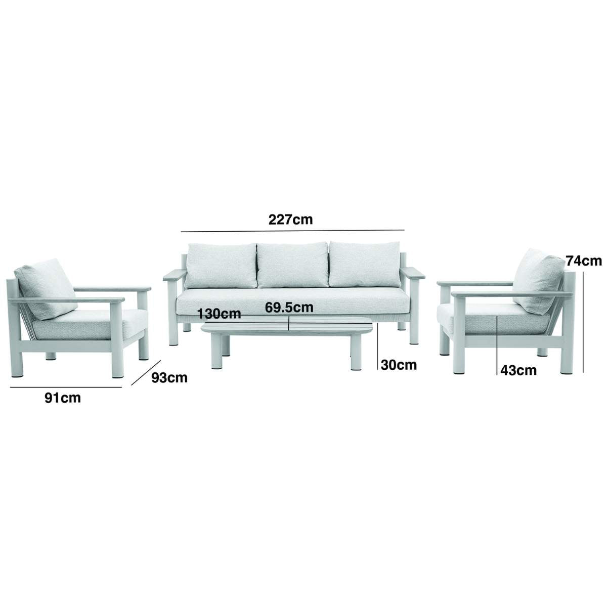 Maze Sicily Rope Weave 3 Seat Sofa