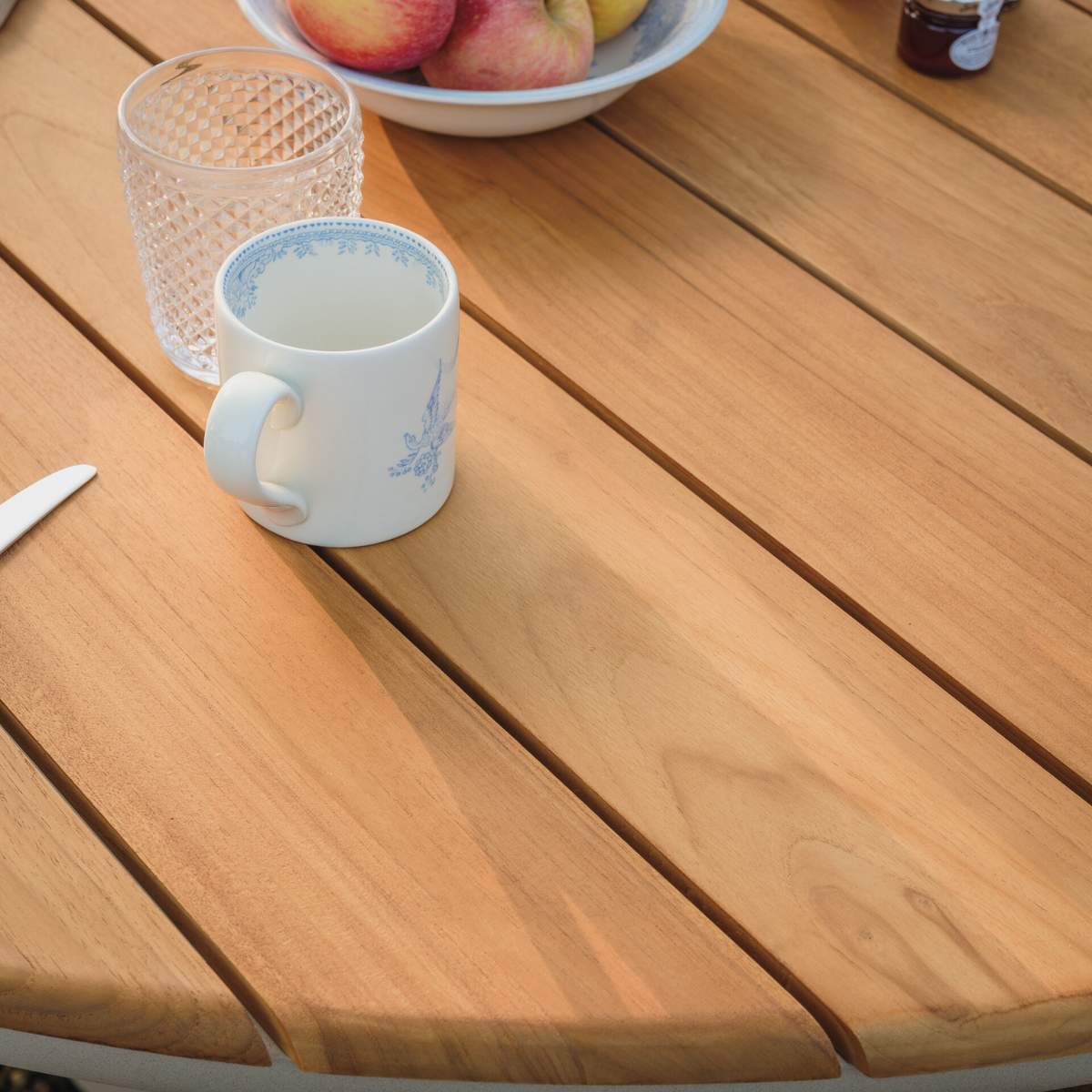 Maze Sicily Rope Weave 6 Seat Round Pedestal Dining Set - Latte