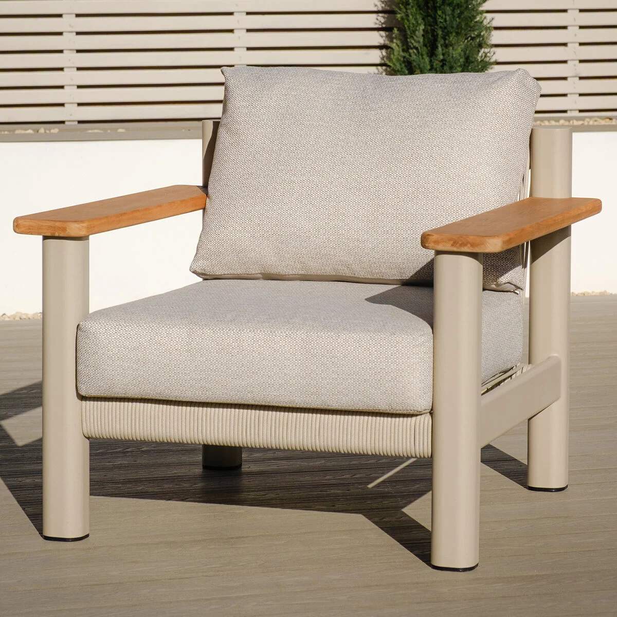 Maze Sicily Rope Weave Armchair - Latte