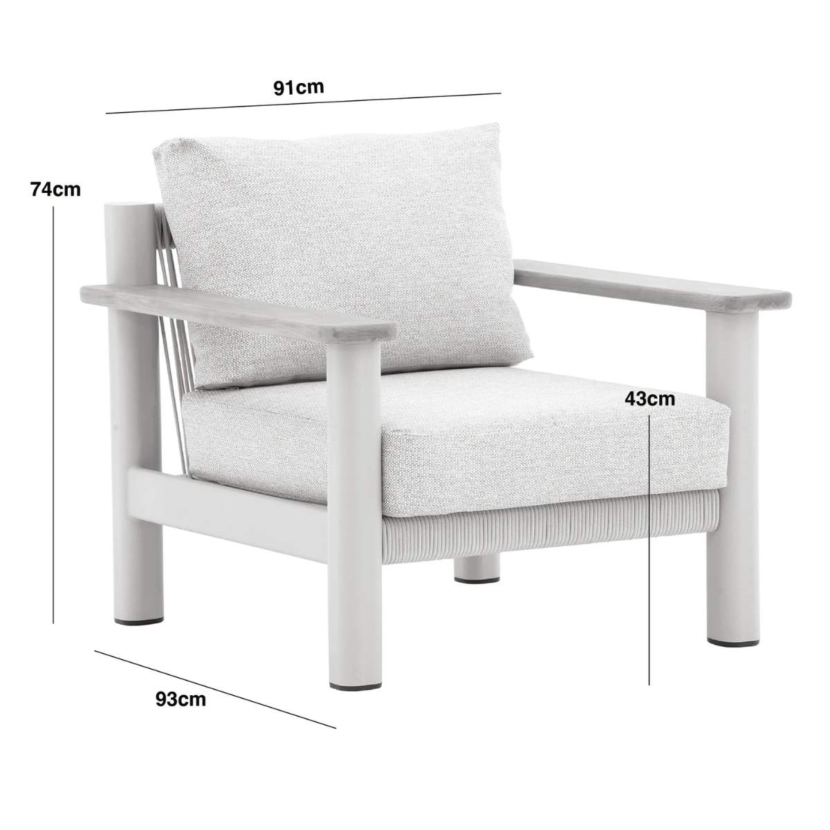 Maze Sicily Rope Weave Armchair - Latte