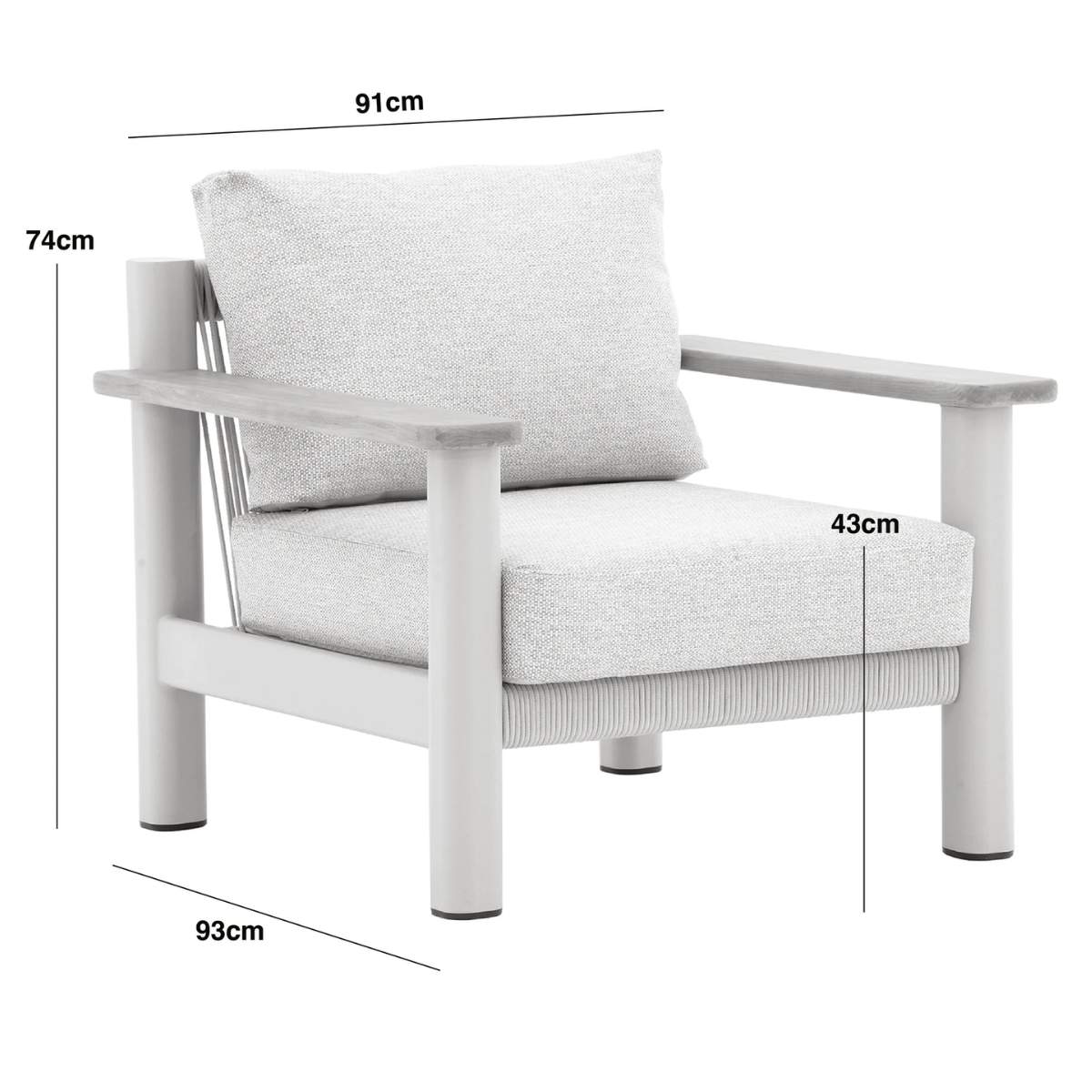 Maze Sicily Rope Weave Armchair - Latte
