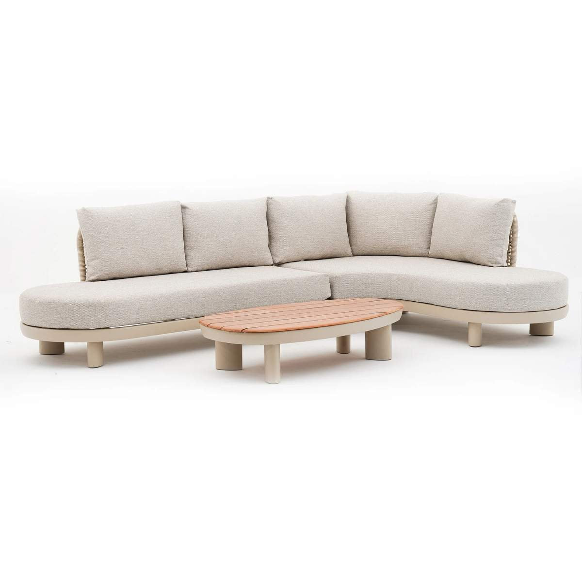 Maze Sicily Rope Weave Curve Corner Sofa Set
