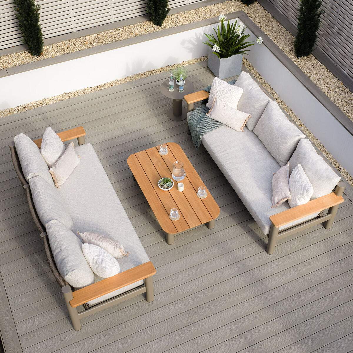 Maze Sicily Rope Weave Garden Sofa Set