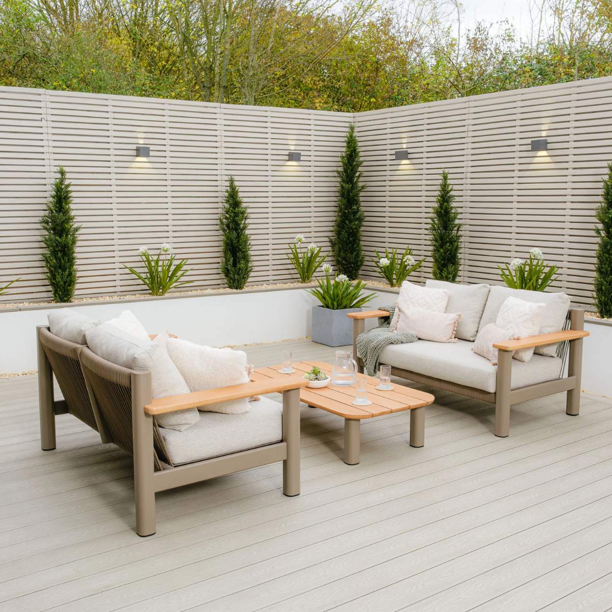 Maze Sicily Rope Weave Garden Sofa Set