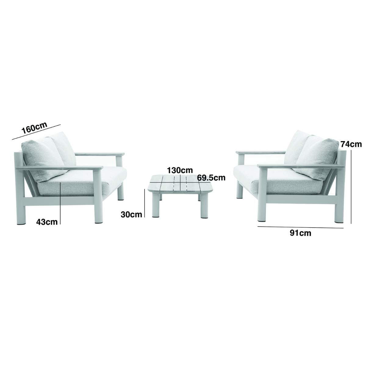 Maze Sicily Rope Weave Garden Sofa Set