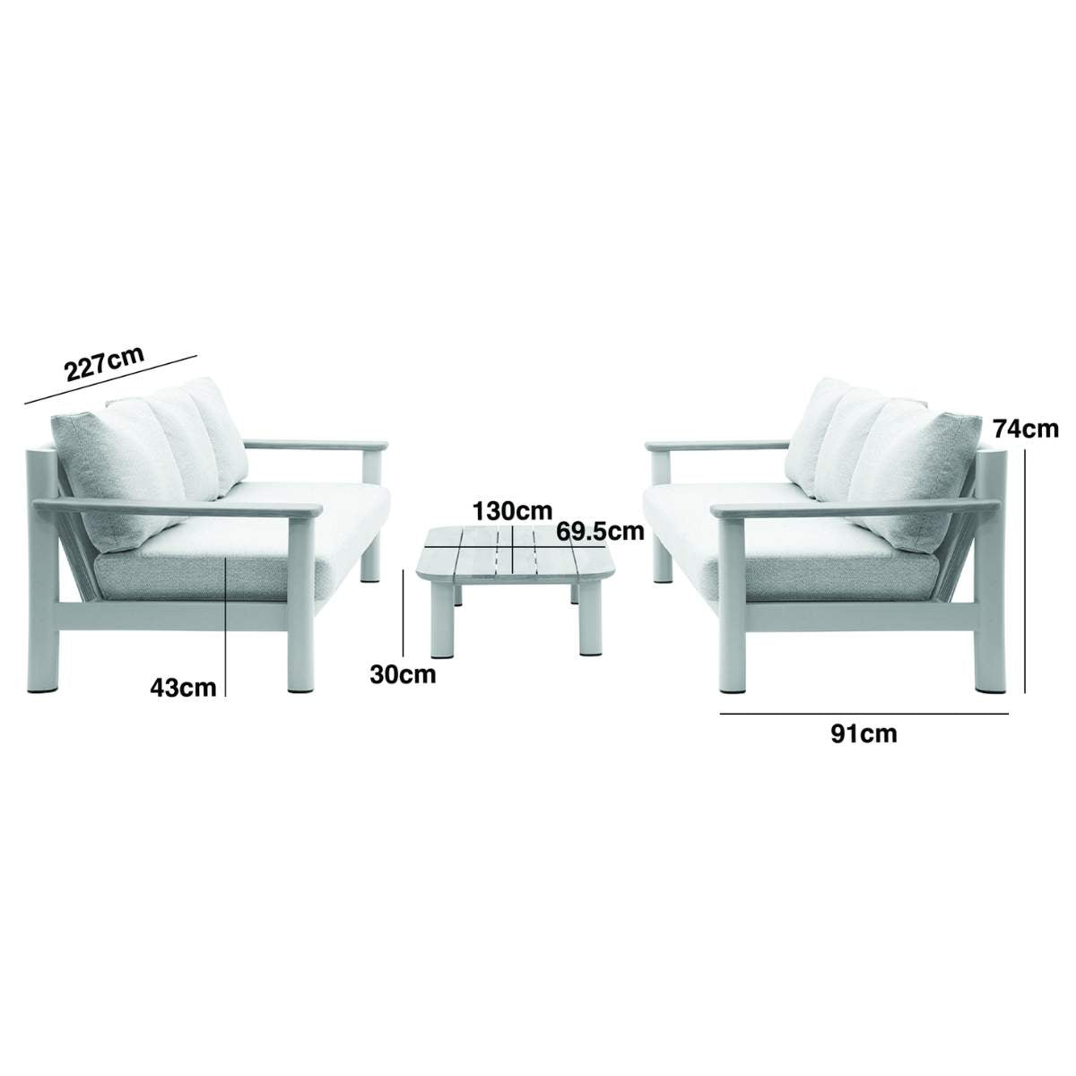 Maze Sicily Rope Weave Garden Sofa Set