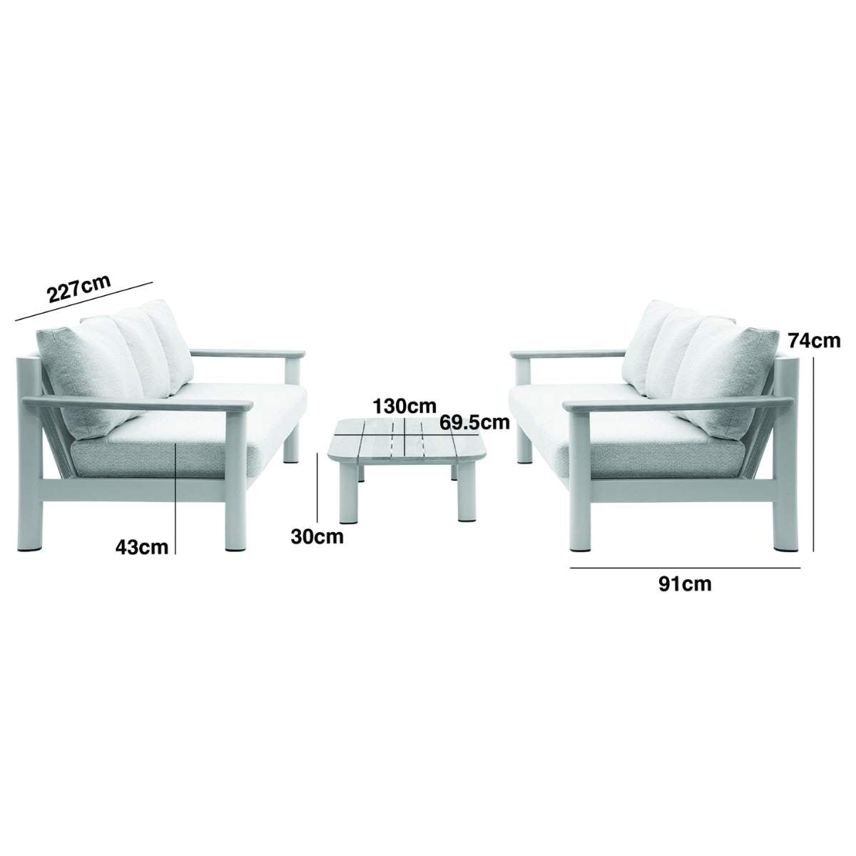 Maze Sicily Rope Weave Garden Sofa Set