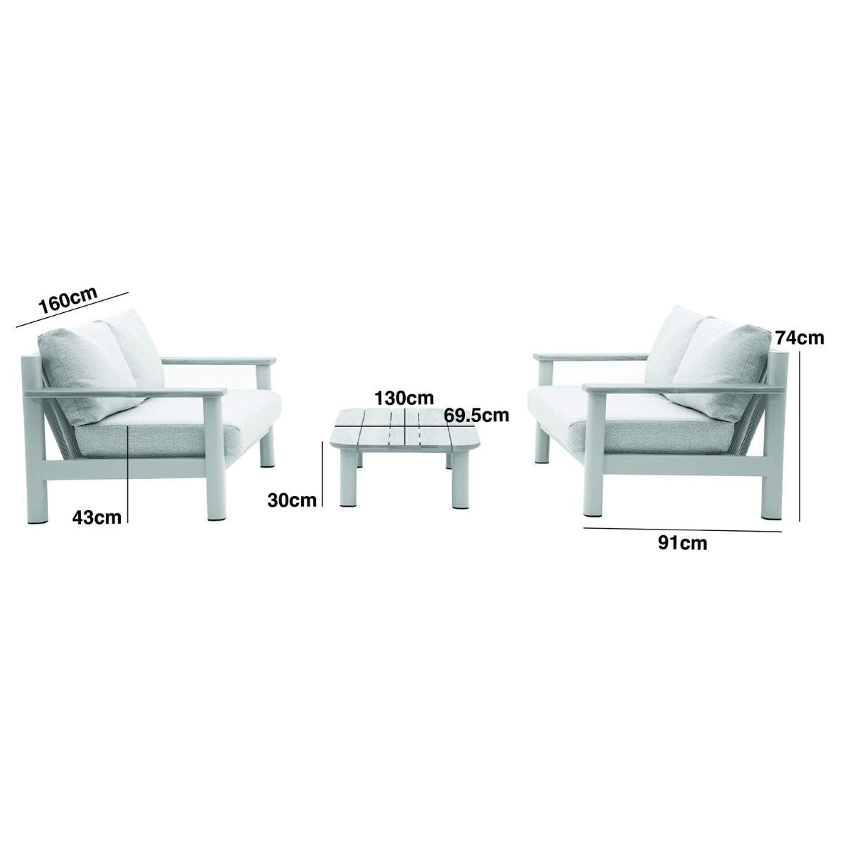 Maze Sicily Rope Weave Garden Sofa Set