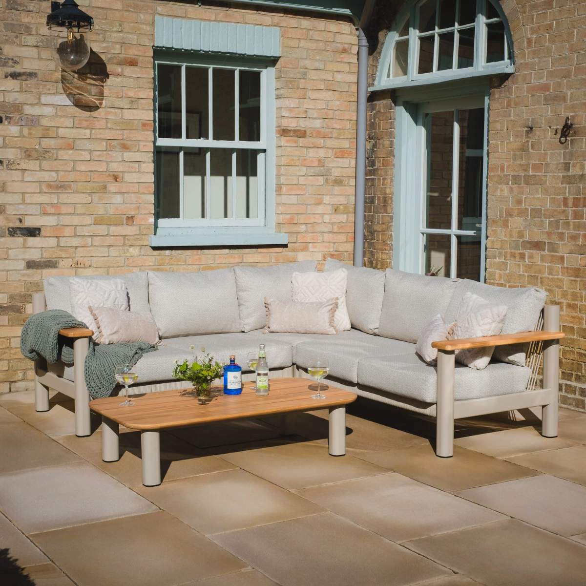 Maze Sicily Rope Weave Small Corner Sofa Set