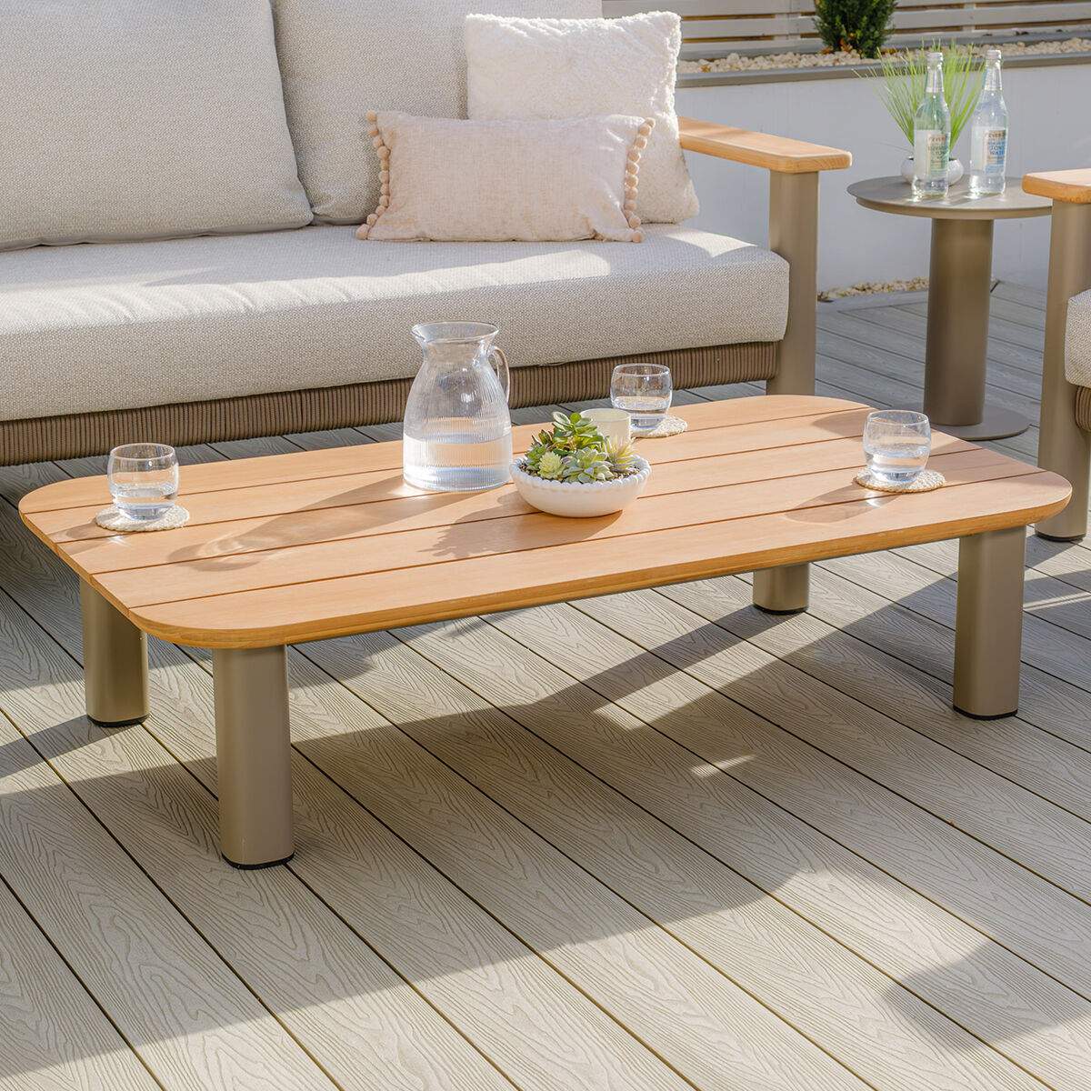 Maze Sicily Teak Rectangular Coffee Table - Café