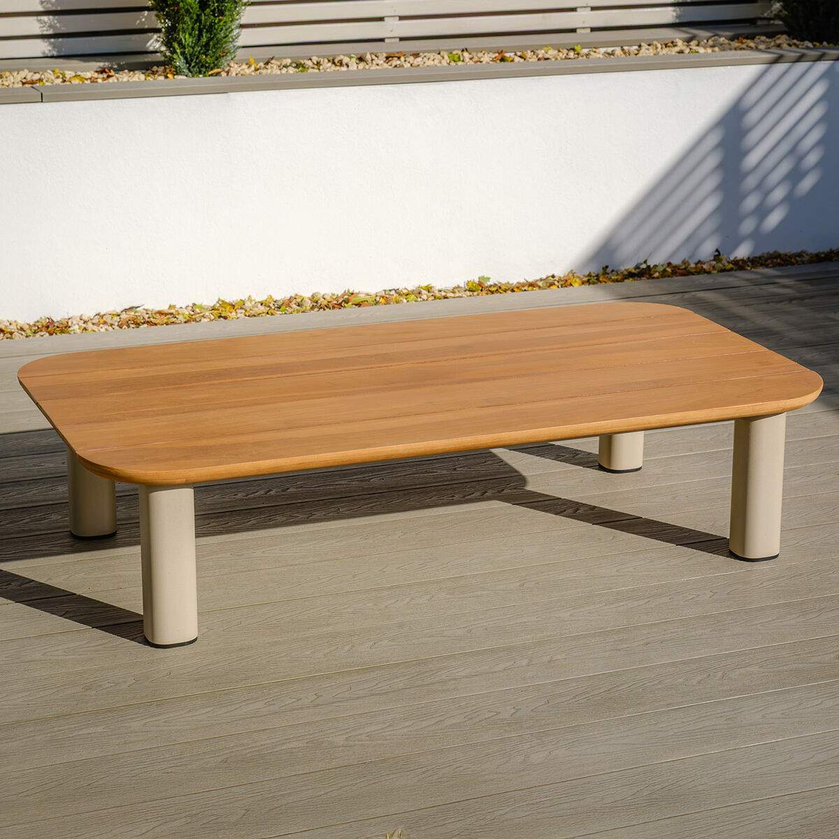 Maze Sicily Teak Rectangular Coffee Table - Latte