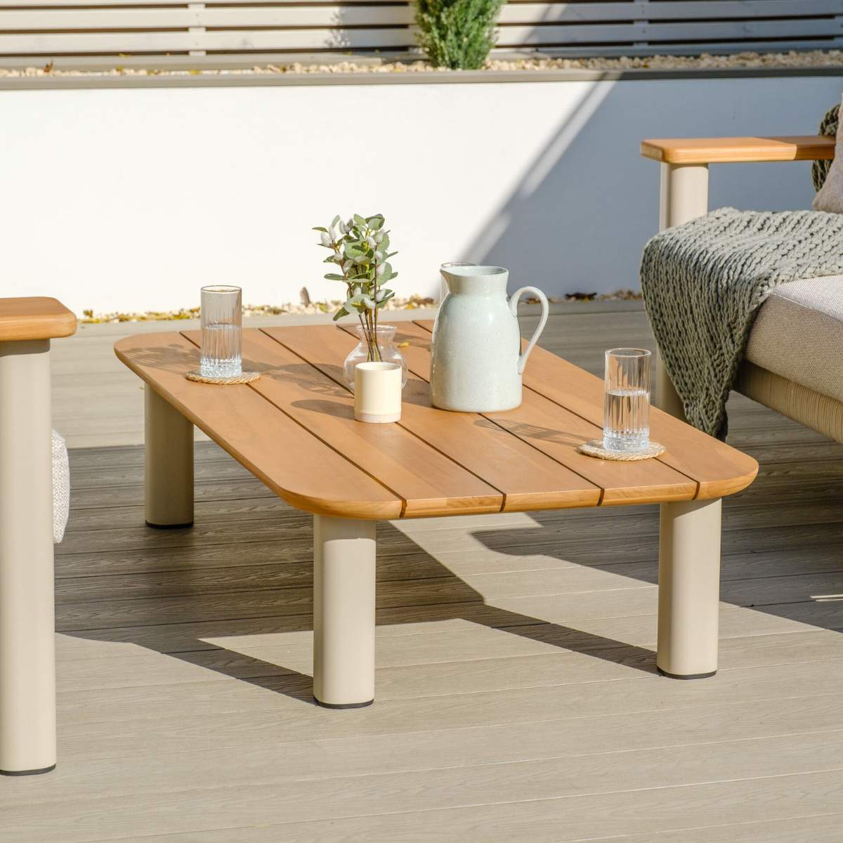 Maze Sicily Teak Rectangular Coffee Table - Latte