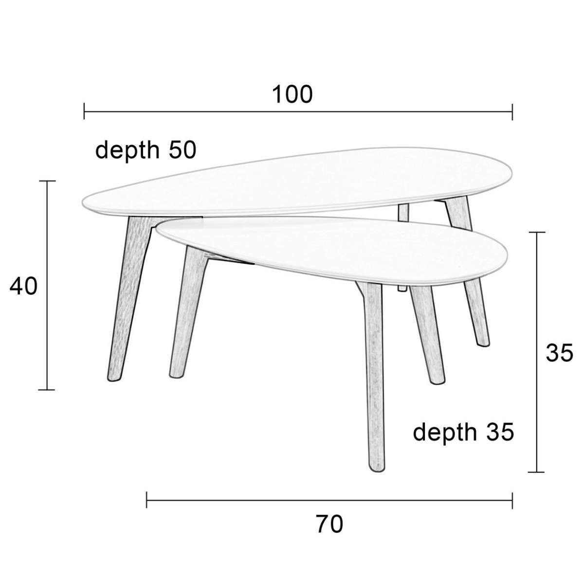 Beau&Co Side Table Drop Set Of 2
