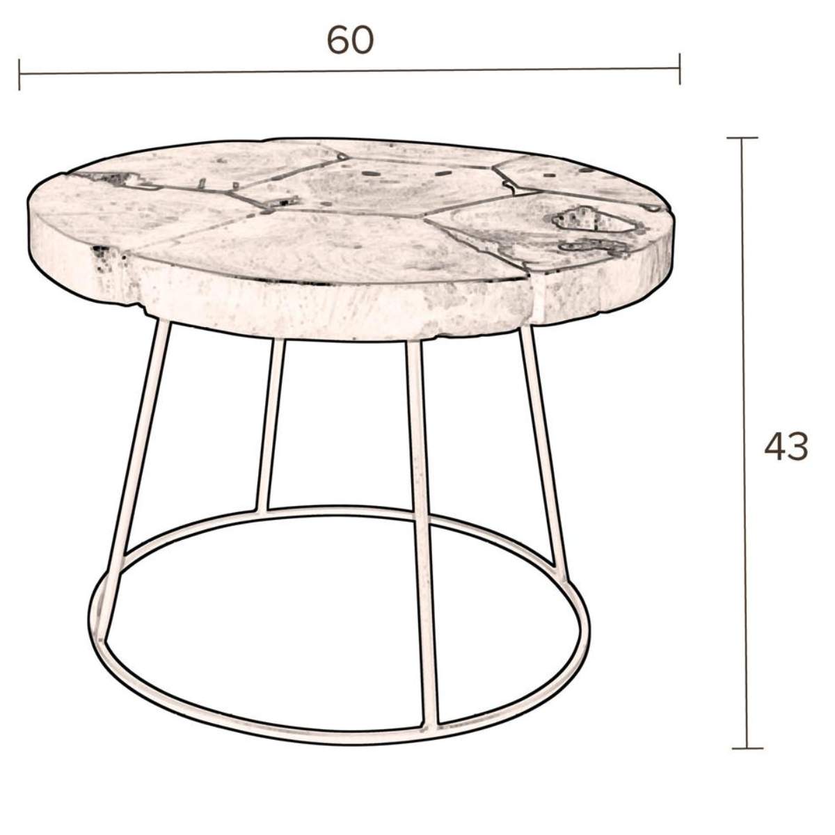 Dutch Bone Side Table Kraton Chocolate Black L