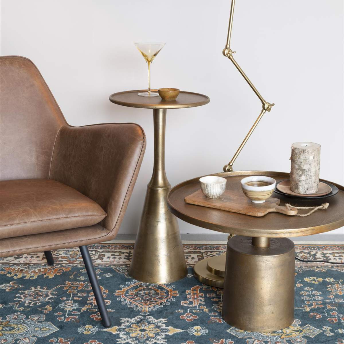 White Label Living Side Table Noah Antique