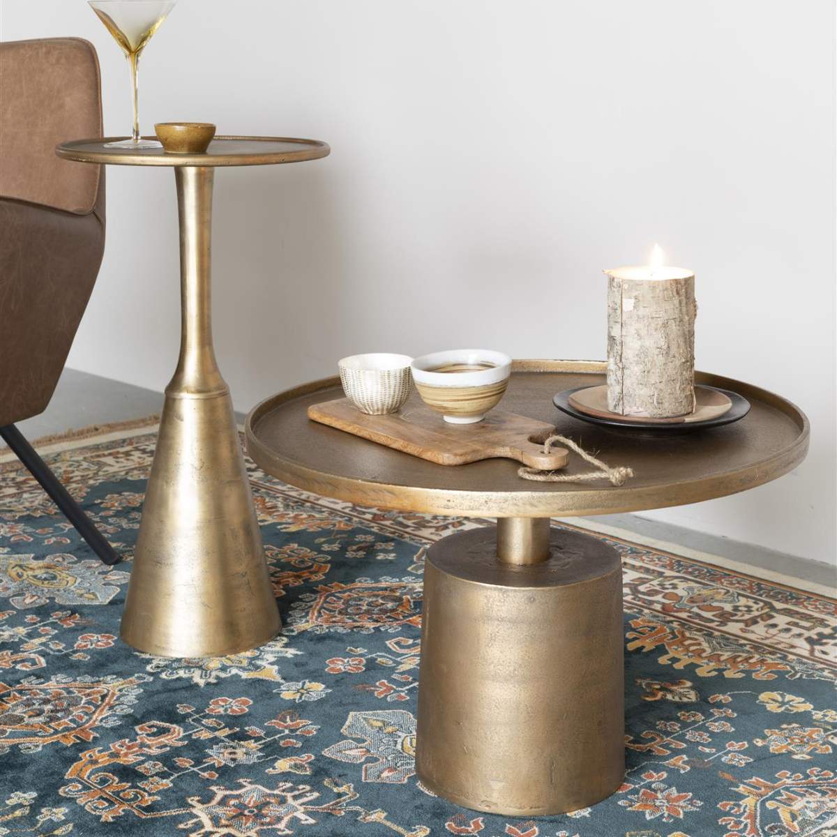 White Label Living Side Table Noah Antique