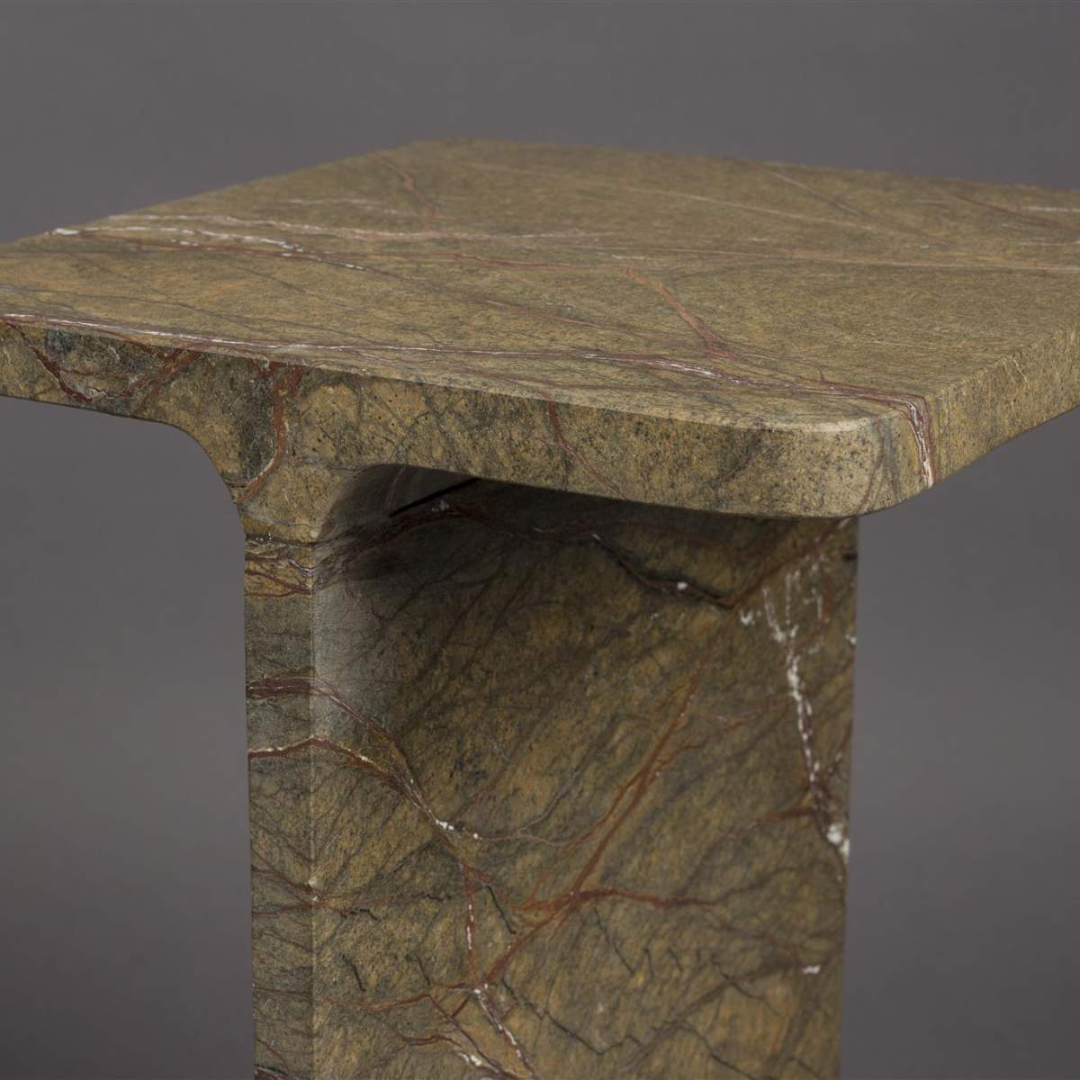 Dutch Bone Side Table Satpura Brown Marble