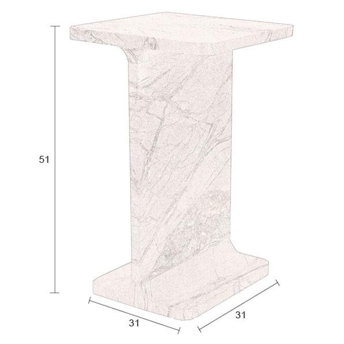 Dutch Bone Side Table Satpura Brown Marble