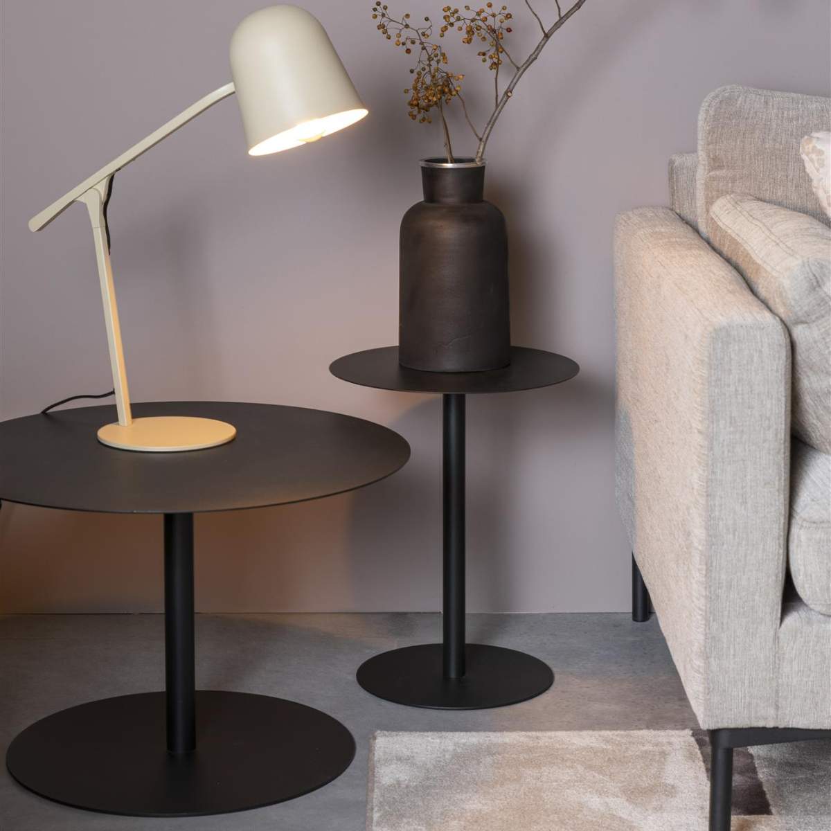 Zuiver Side Table Snow Black Round