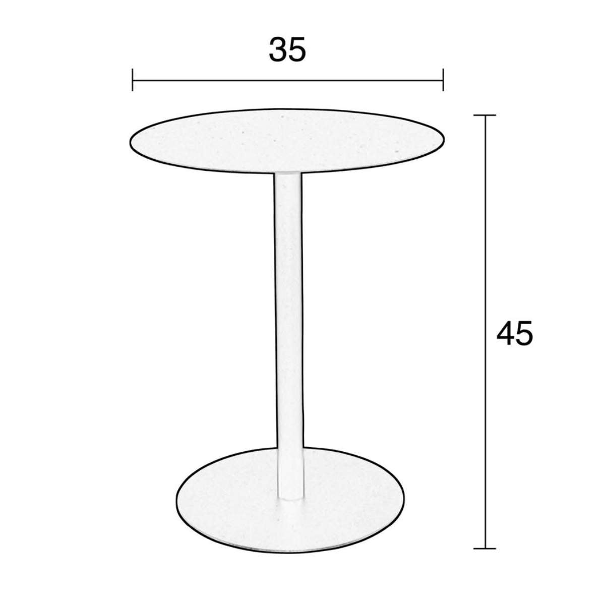 Zuiver Side Table Snow Black Round