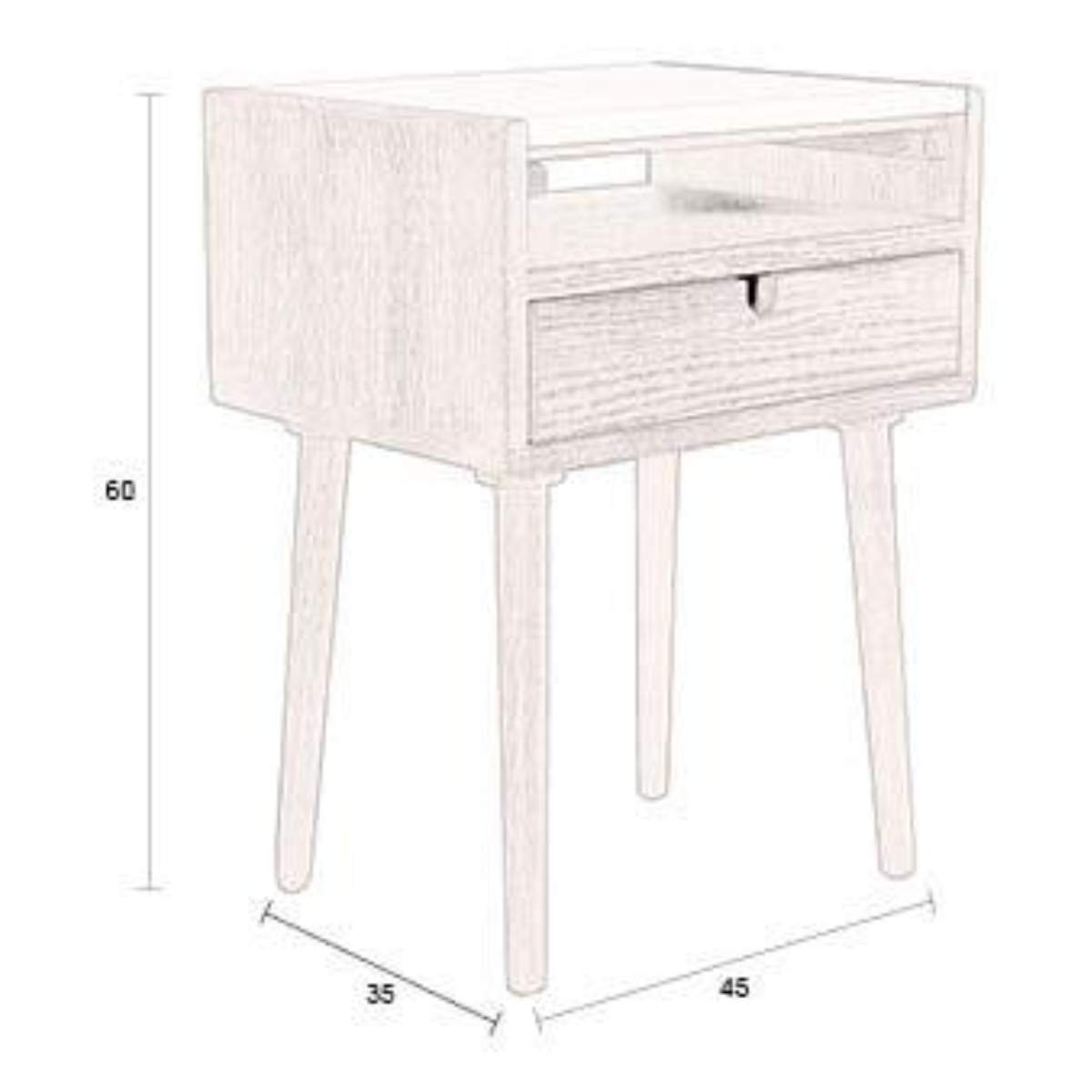Dutch Bone Side Table/Bedstand Arda