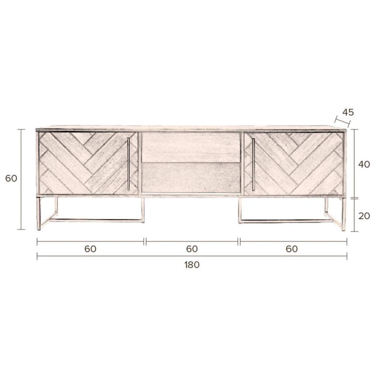 Dutch Bone Sideboard Class Low Oak