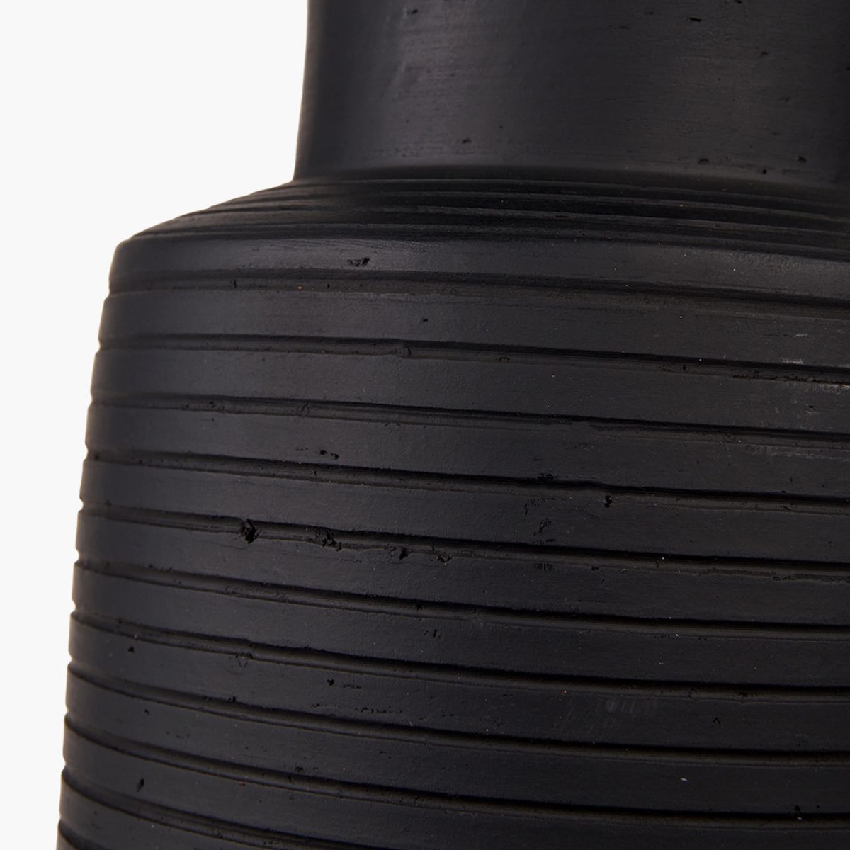 Pacific Lifestyle Sierra Black Tall Ribbed Terracotta Table Lamp Base