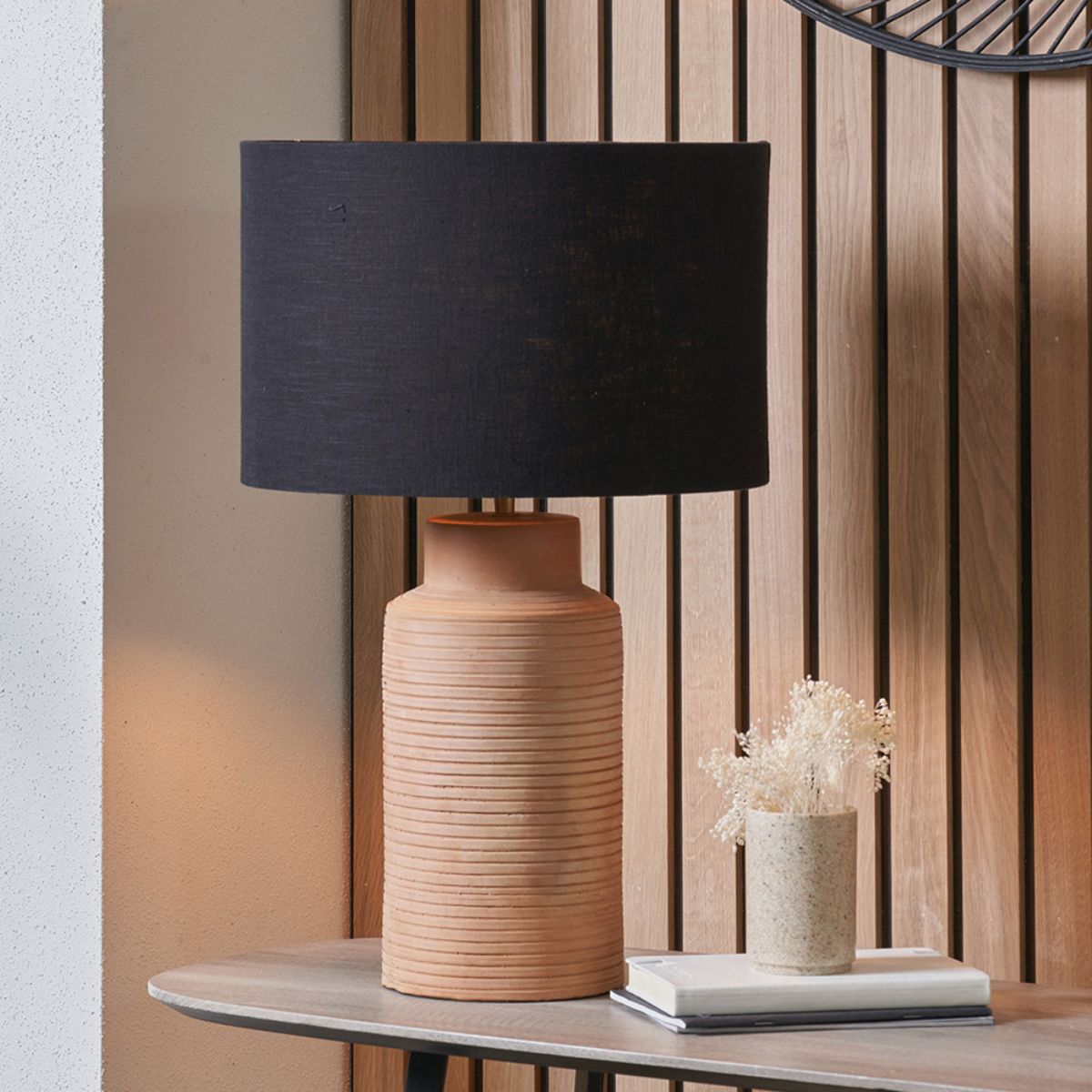 Pacific Lifestyle Sierra Natural Tall Ribbed Terracotta Table Lamp Base