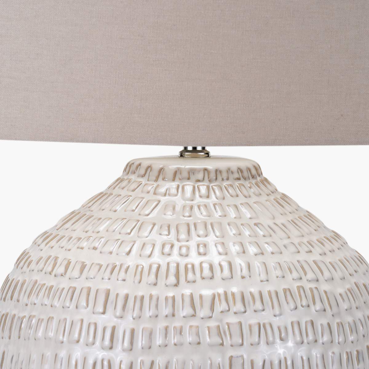 Pacific Lifestyle Signe Warm White Linear Textured Ceramic Table Lamp