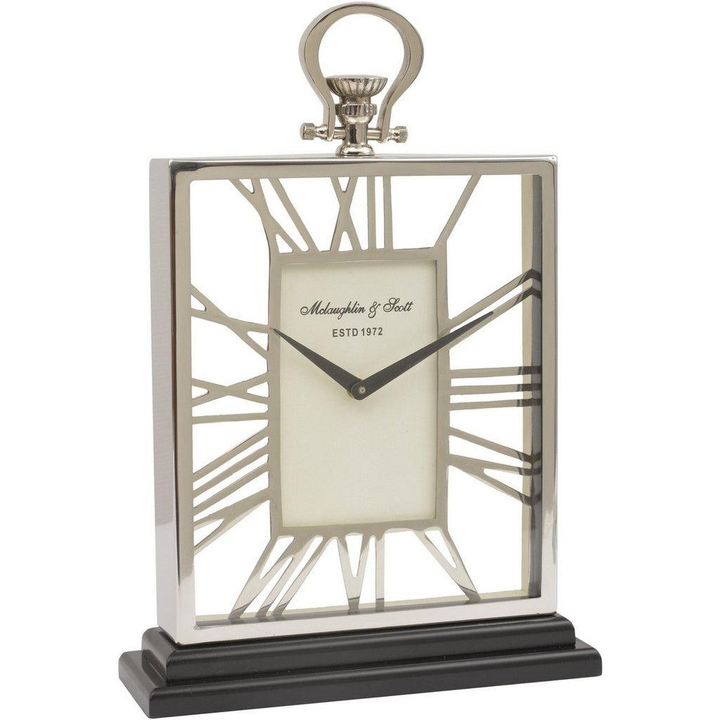 Silver And Black Skeletal Mantel Clock-Beaumonde
