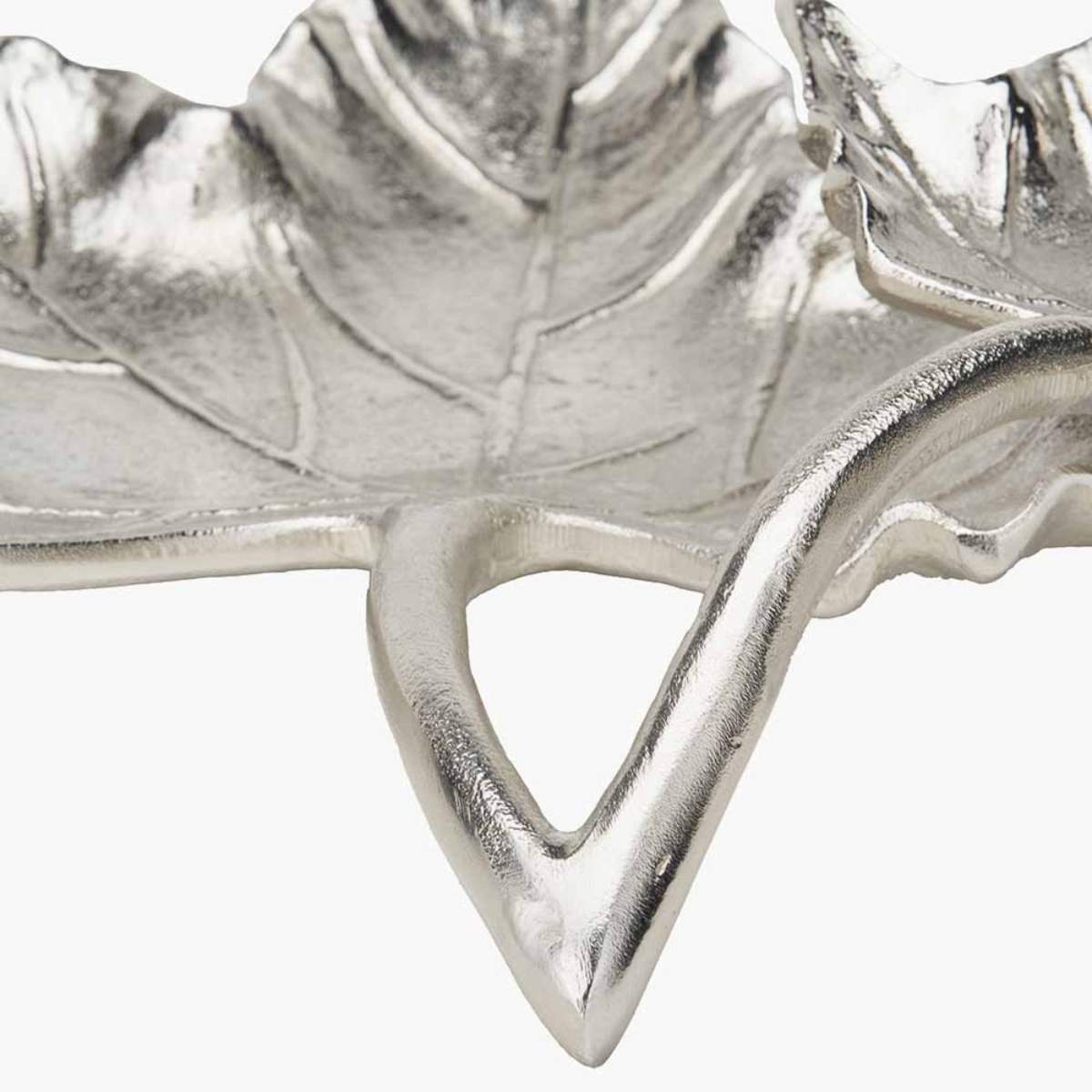Pacific Lifestyle Silver Metal Dual Oak Leaf Bowl