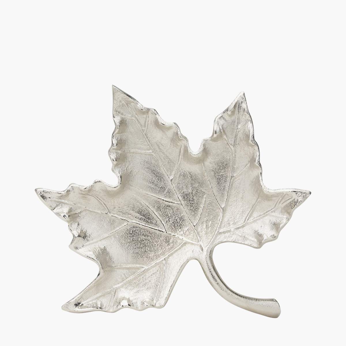 Pacific Lifestyle Silver Metal Oak Leaf Bowl