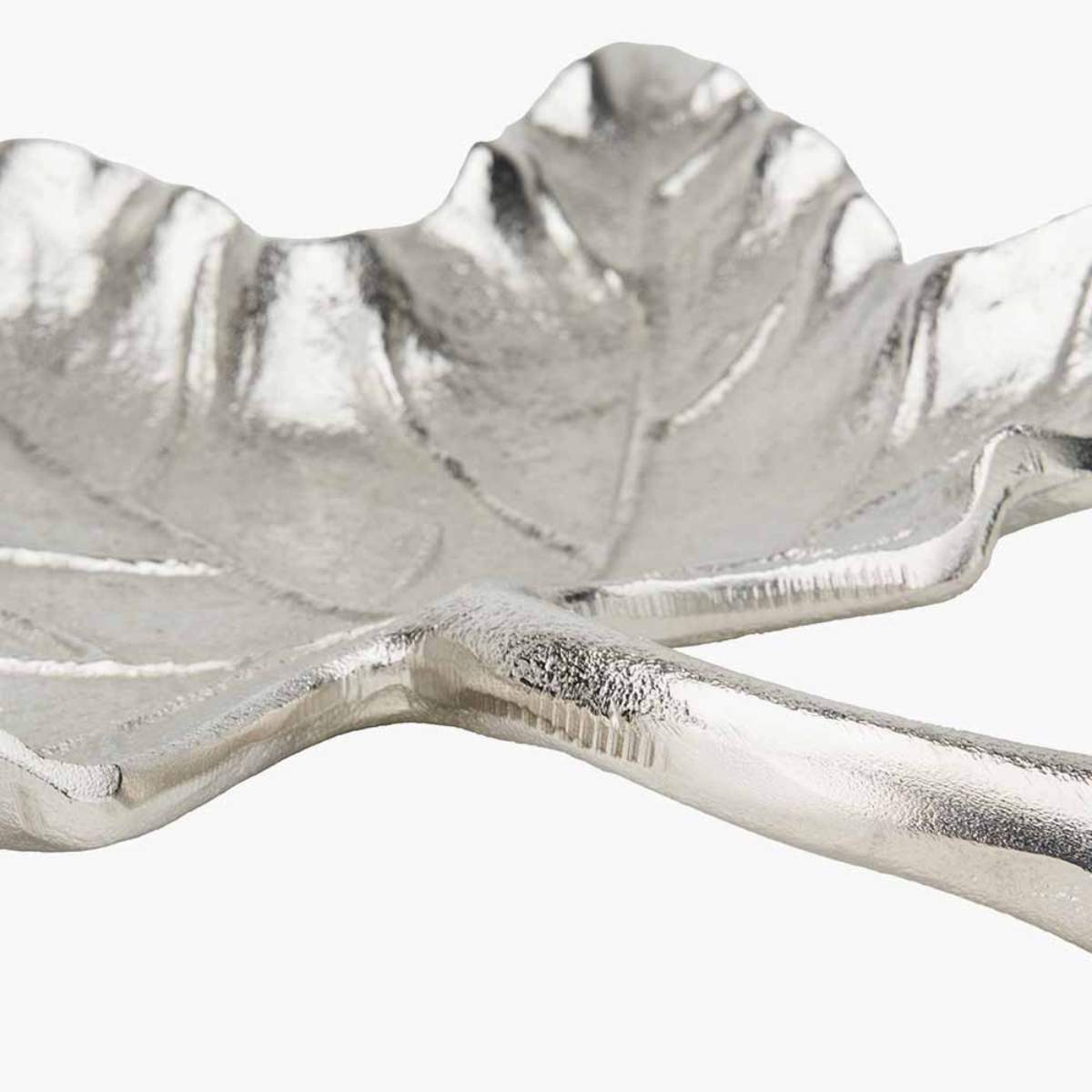 Pacific Lifestyle Silver Metal Oak Leaf Bowl