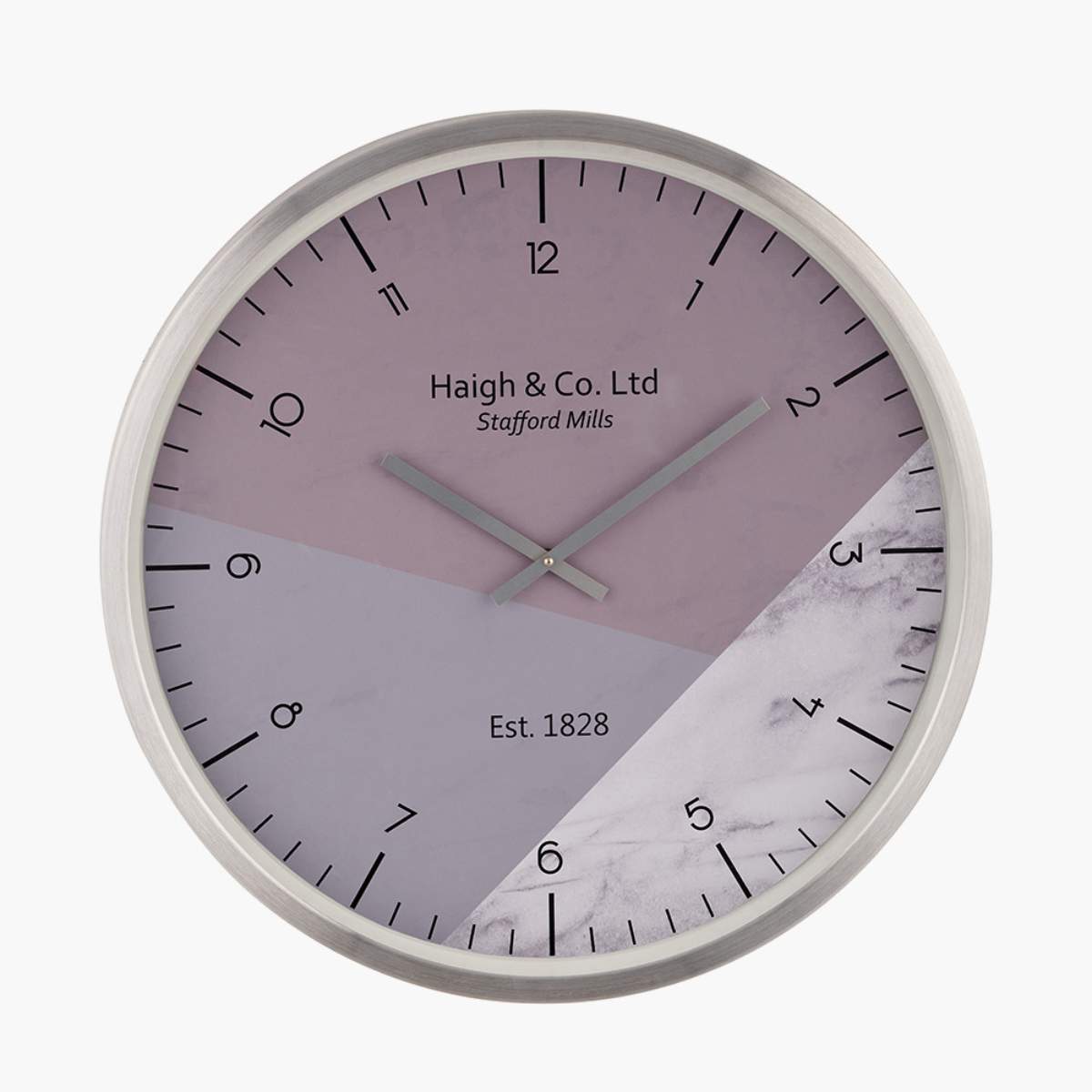 Pacific Lifestyle Silver Metal Printed Face Wall Clock