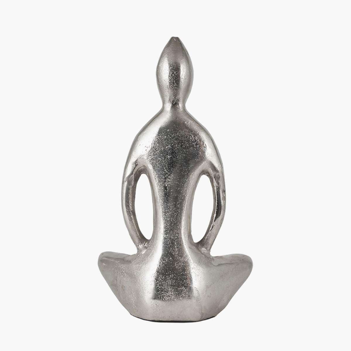 Pacific Lifestyle Silver Metal Sitting Yoga Pose Ornament