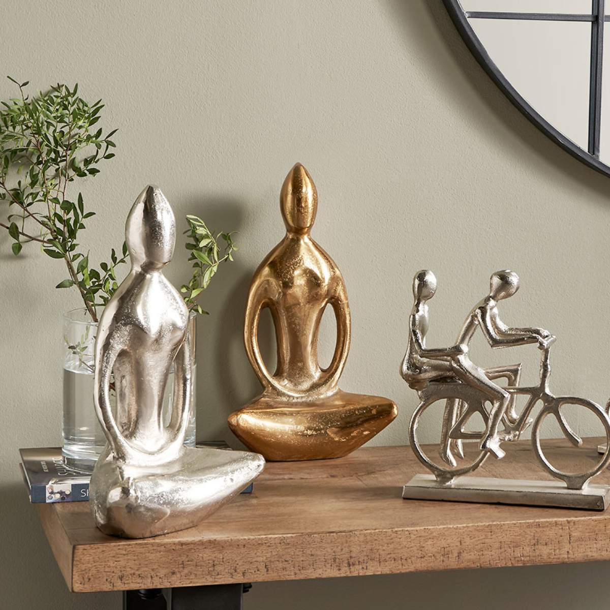 Pacific Lifestyle Silver Metal Sitting Yoga Pose Ornament