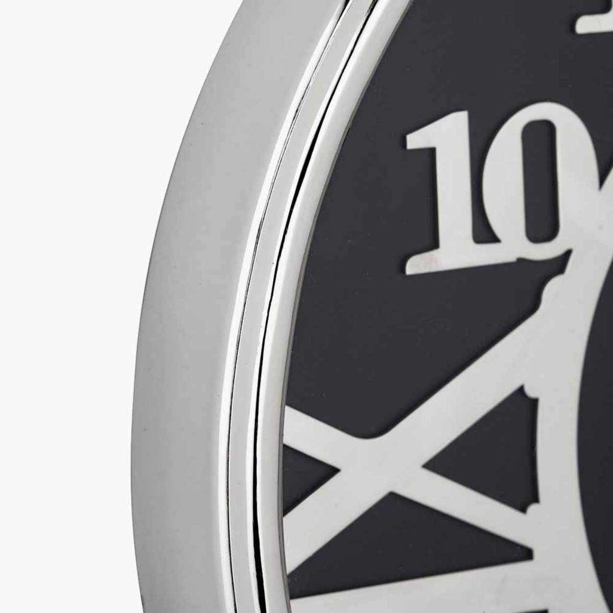 Pacific Lifestyle Silver Metal and Black Face Round Wall Clock
