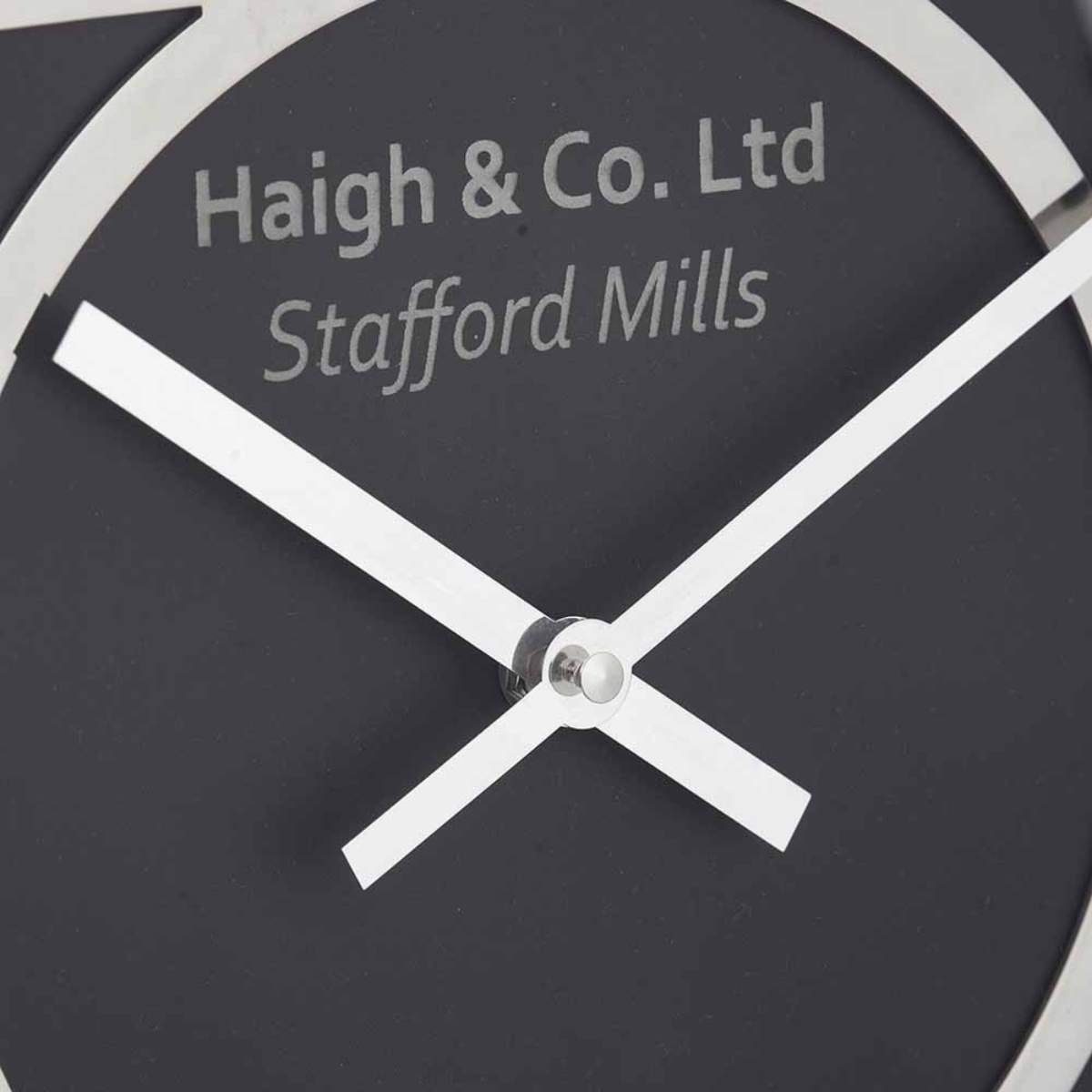 Pacific Lifestyle Silver Metal and Black Face Round Wall Clock