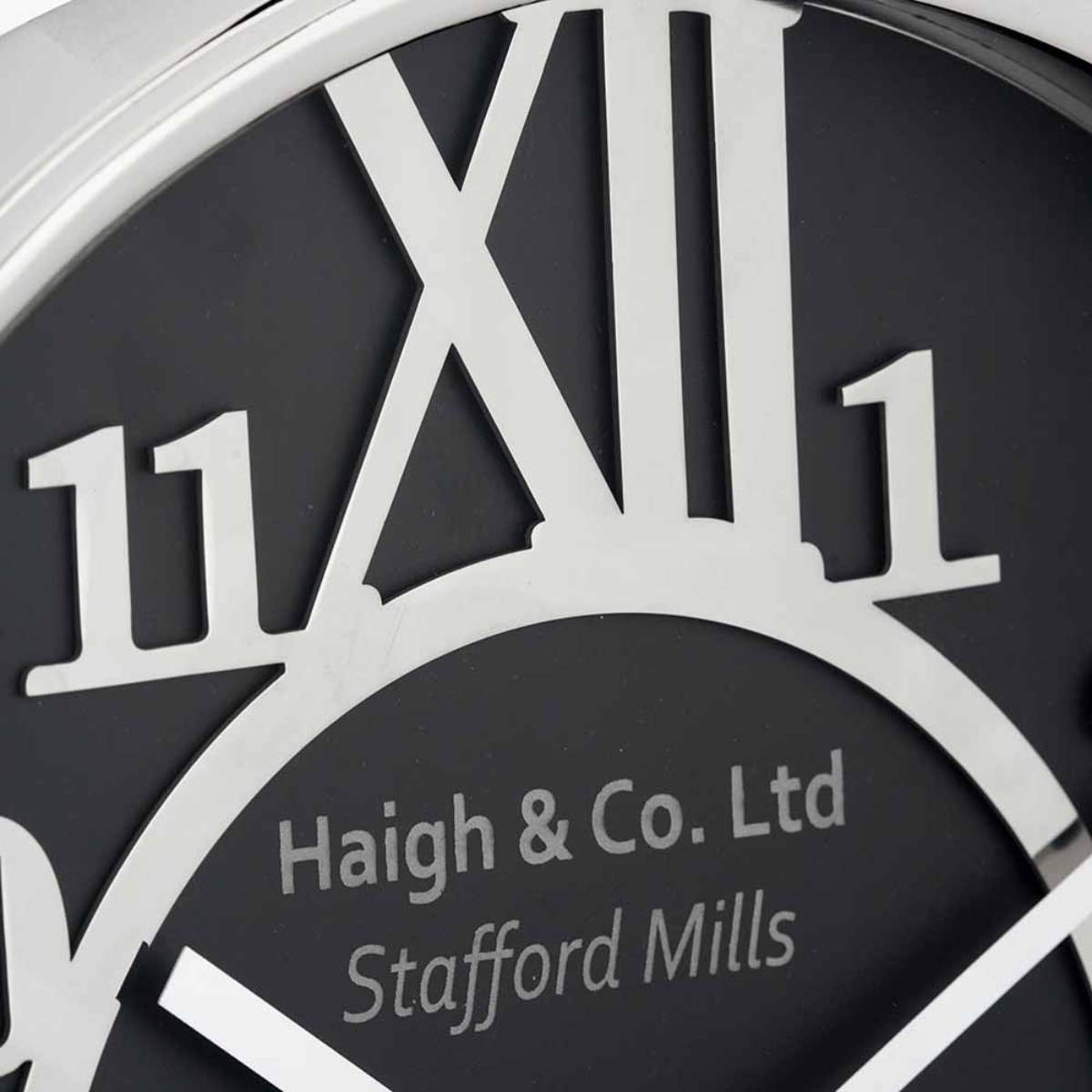 Pacific Lifestyle Silver Metal and Black Face Round Wall Clock