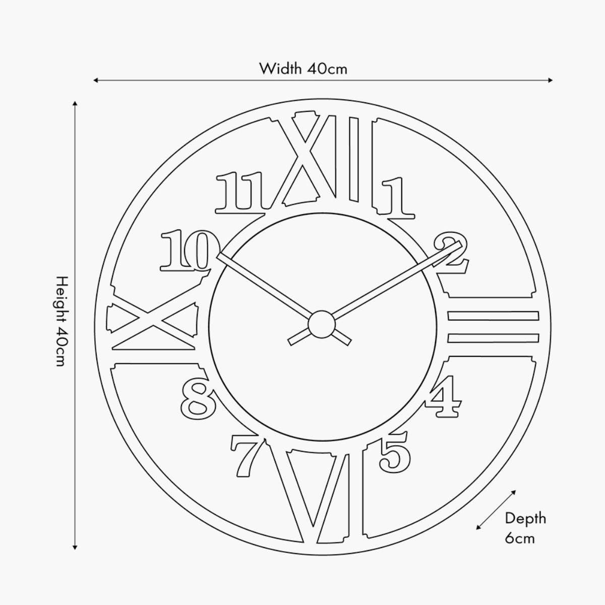 Pacific Lifestyle Silver Metal and Black Face Round Wall Clock