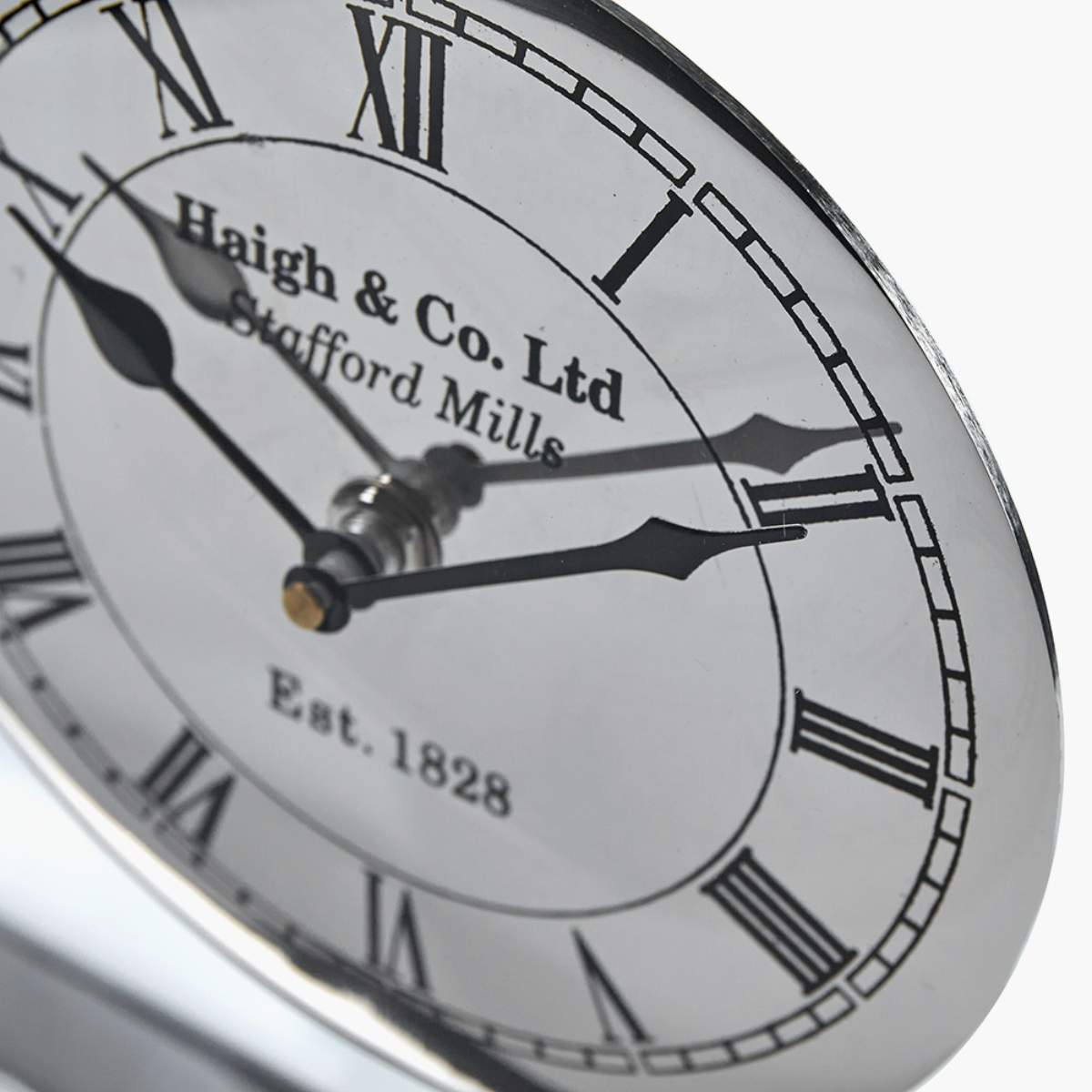 Pacific Lifestyle Silver Metal and Glass Floating Clock Face Square Table Clock
