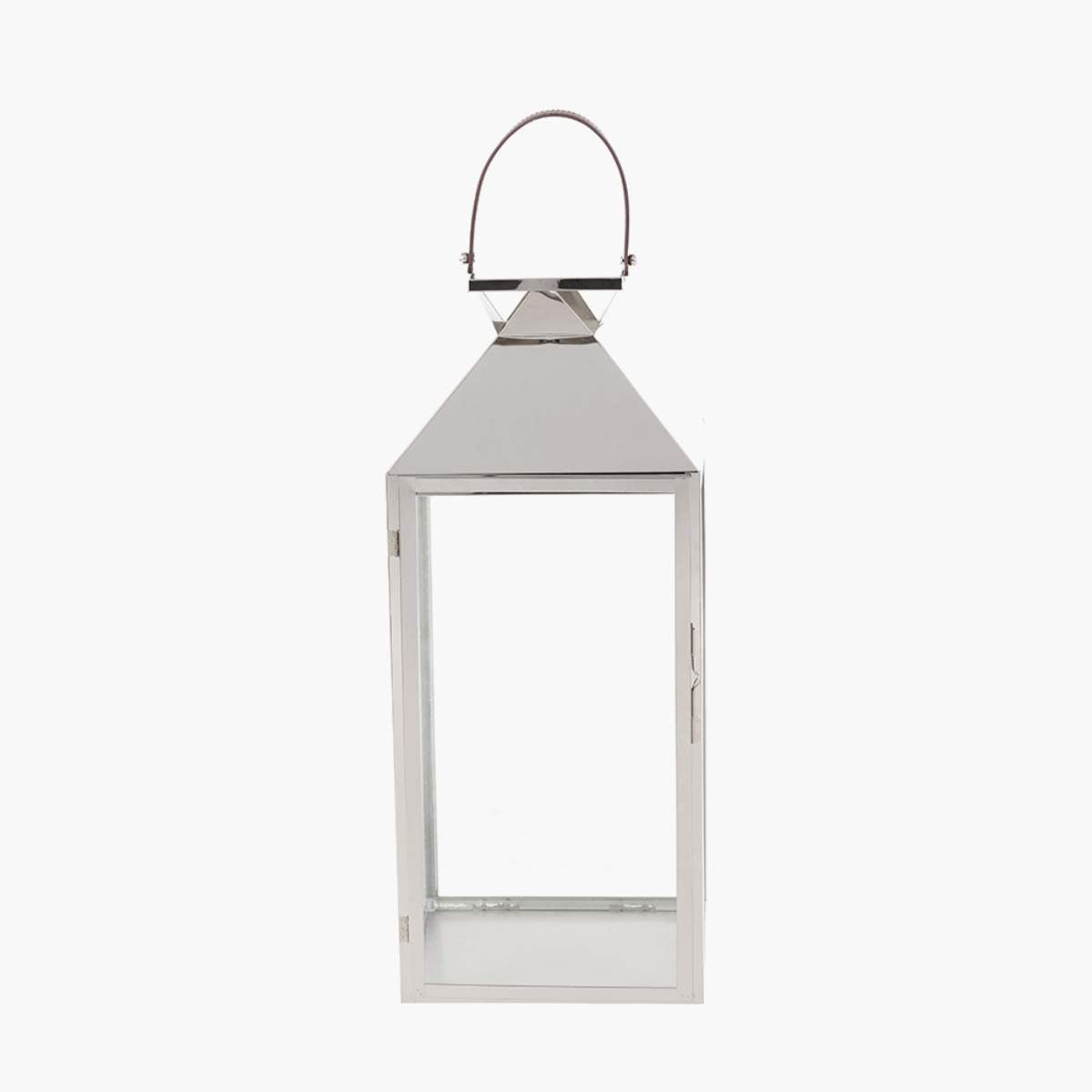 Pacific Lifestyle Silver Stainless Steel and Glass Large Lantern
