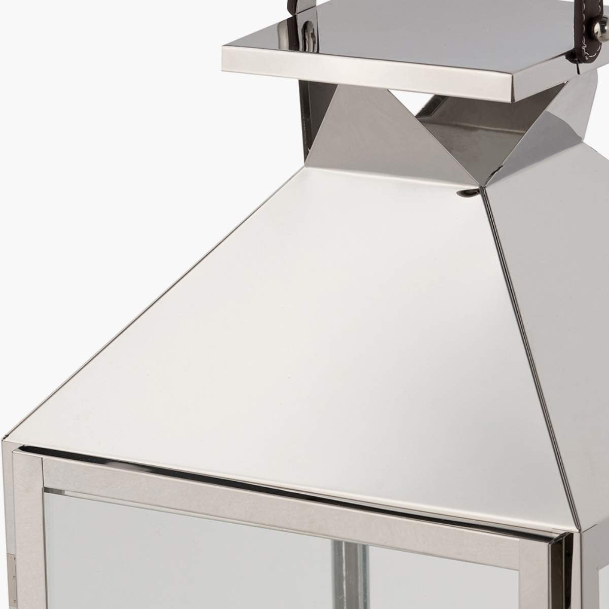 Pacific Lifestyle Silver Stainless Steel and Glass Large Lantern