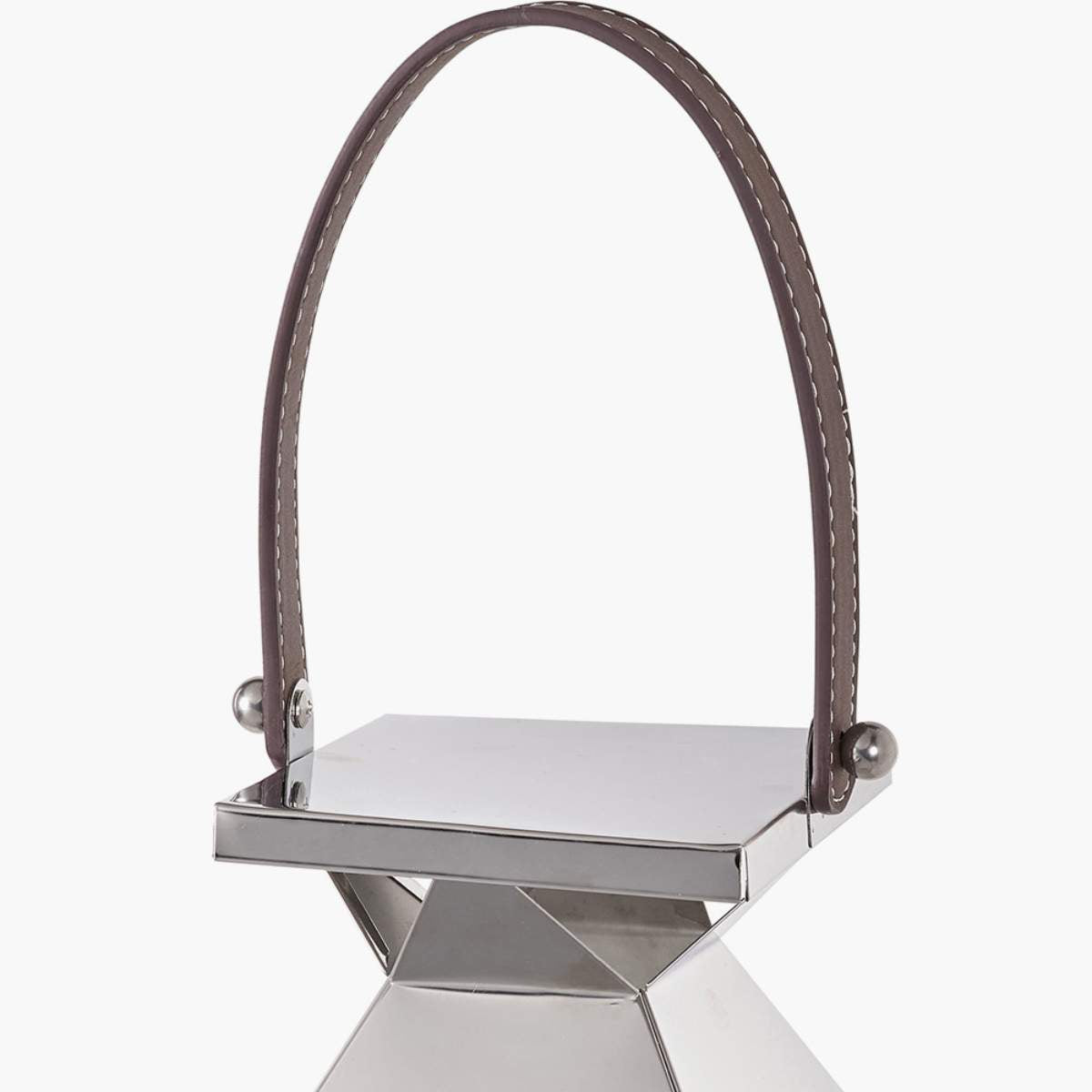 Pacific Lifestyle Silver Stainless Steel and Glass Large Tall Lantern