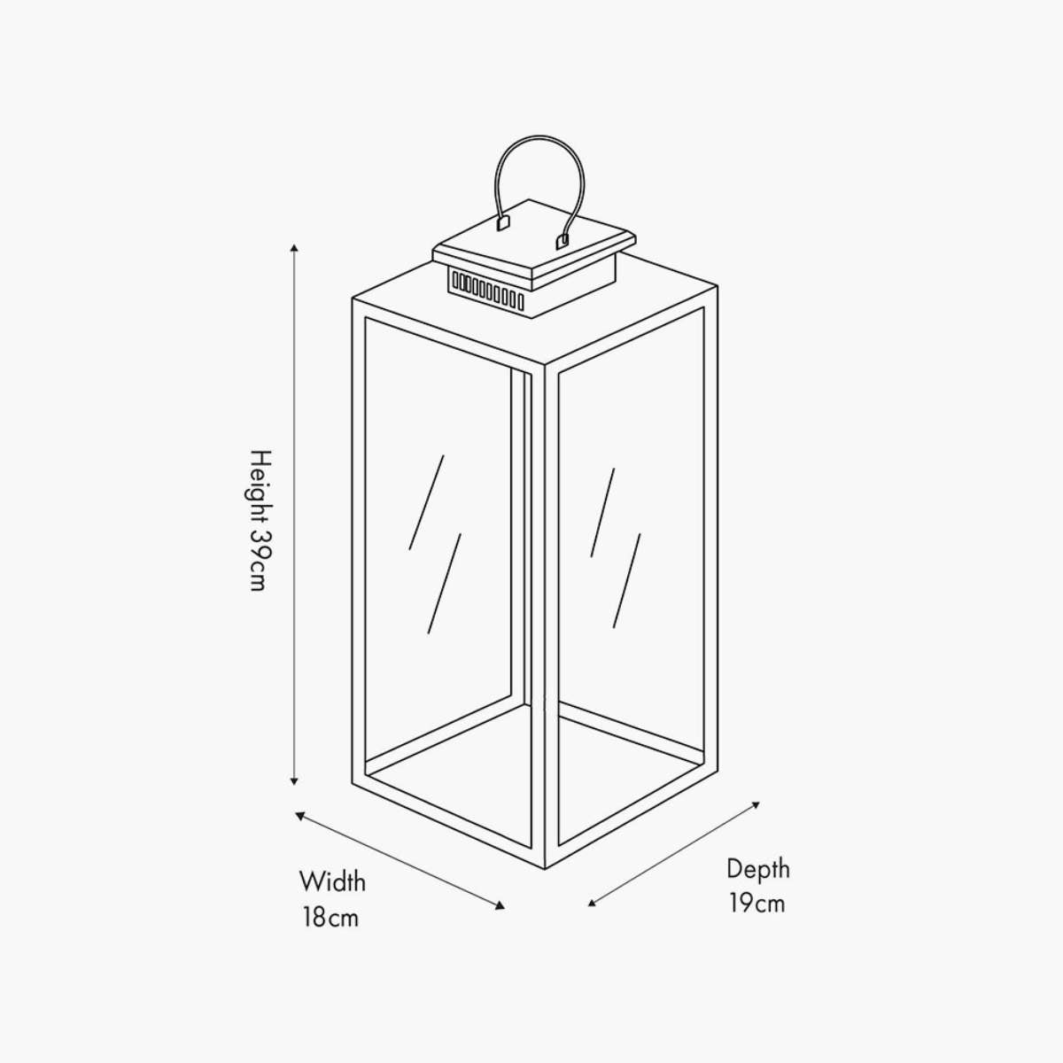 Pacific Lifestyle Silver Stainless Steel and Glass Rectangular Lantern