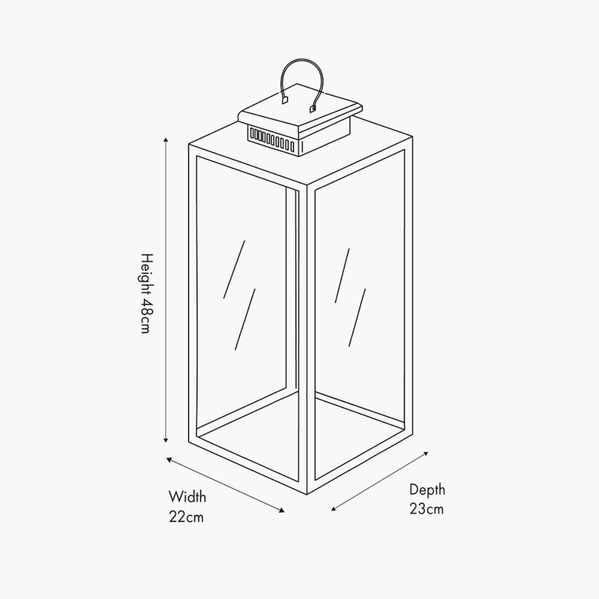 Pacific Lifestyle Silver Stainless Steel and Glass Rectangular Lantern