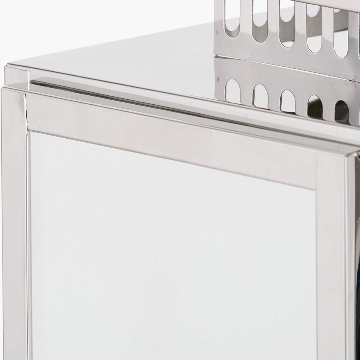 Pacific Lifestyle Silver Stainless Steel and Glass Rectangular Lantern