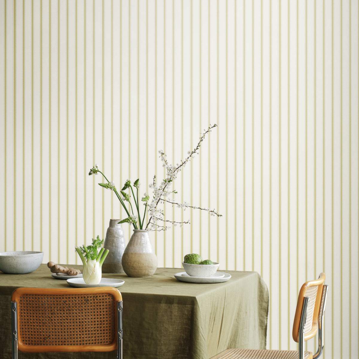 Ohpopsi Simply Stripes Ticking Stripe - Asparagus