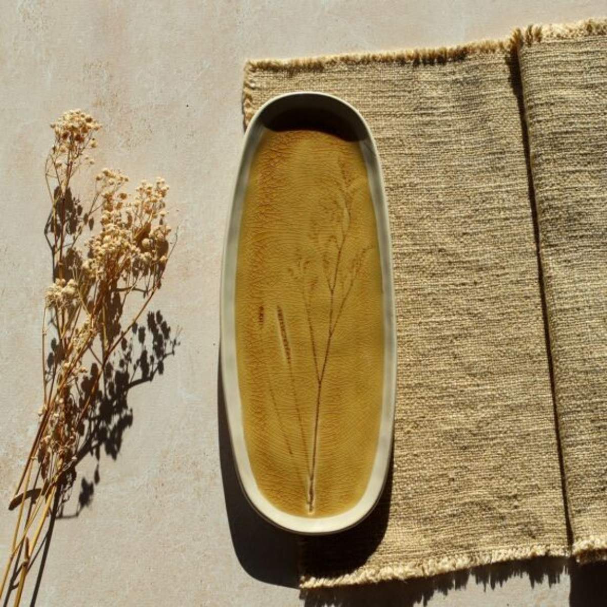 Sir Jane Yellow Flé Stoneware Platter Dish