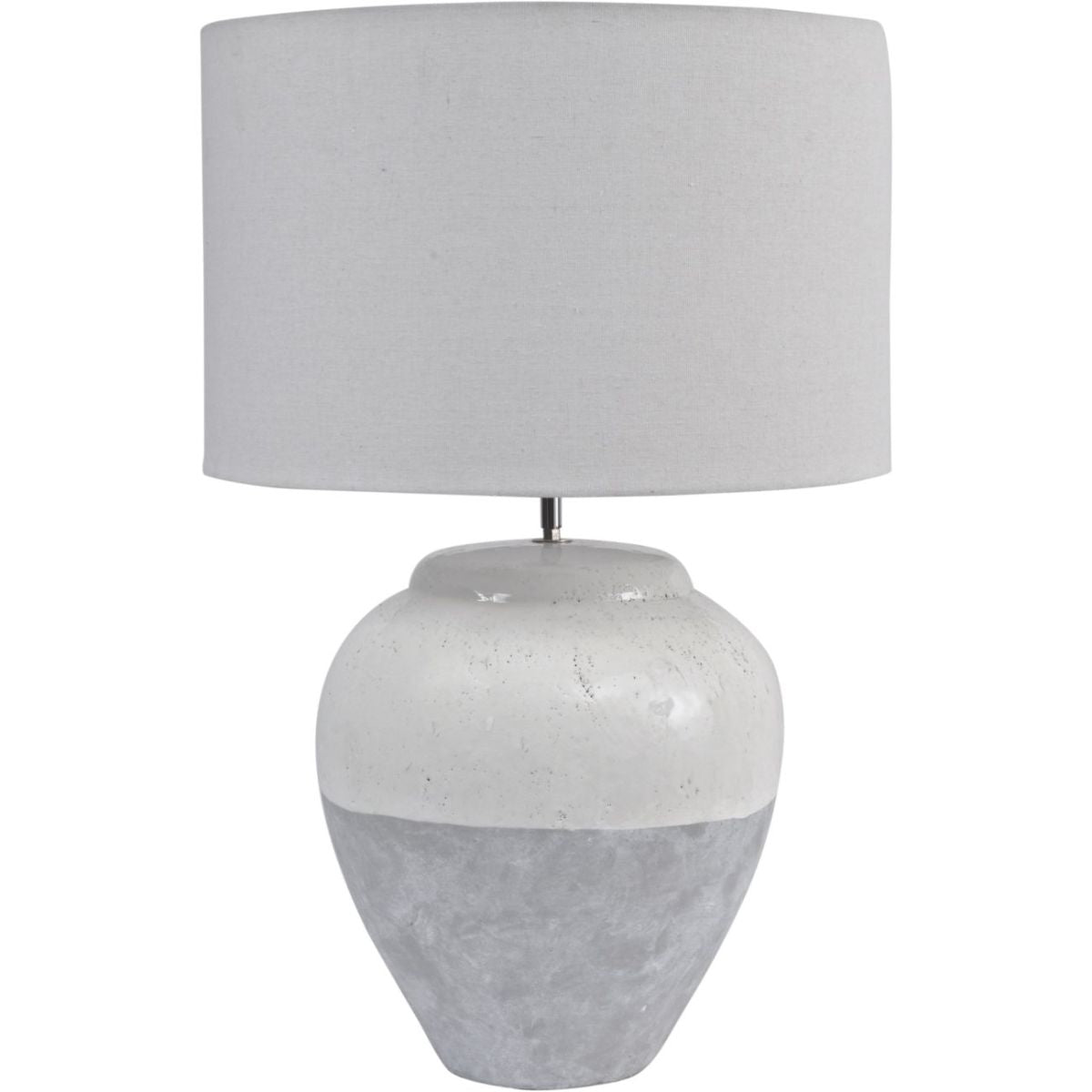 Libra Interiors Skyline Grey Porcelain Table Lamp and Shade, Large E27 60W